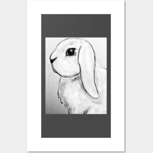 White Lop Bunny Rabbit Posters and Art